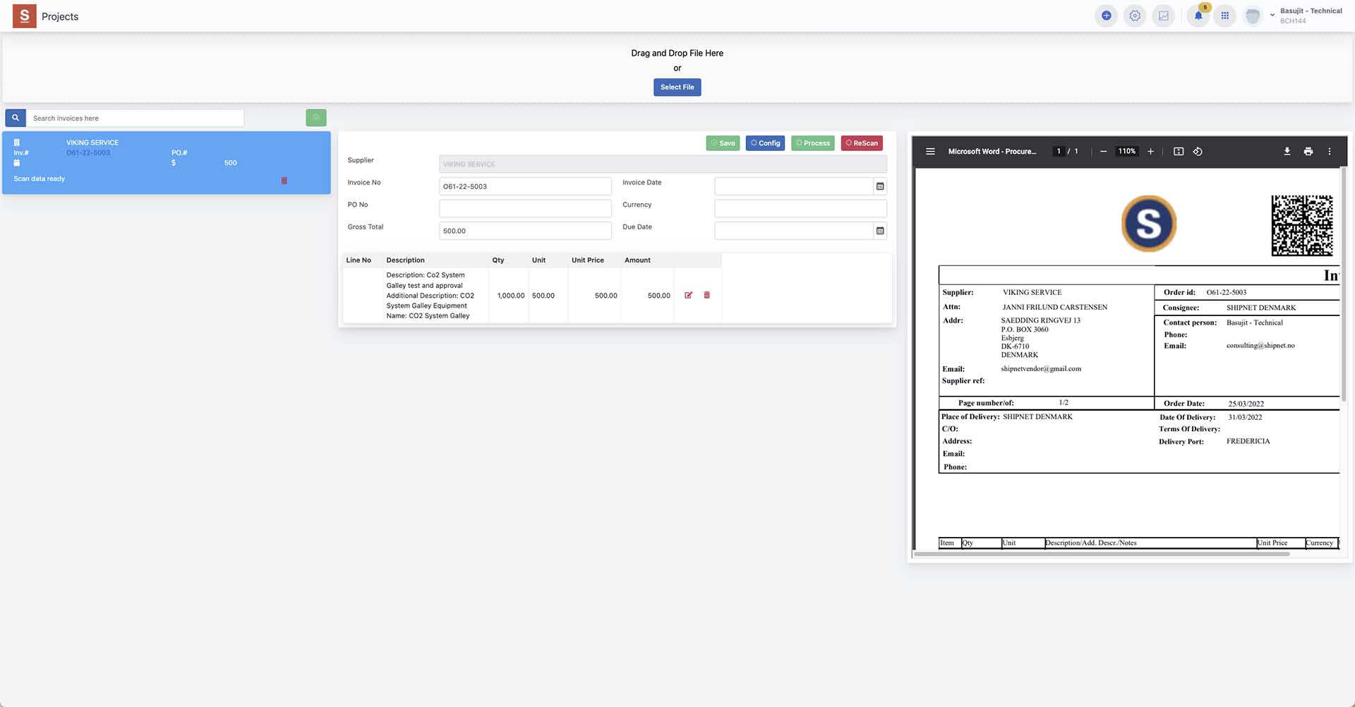 Shipnet's new invoice new scanning feature